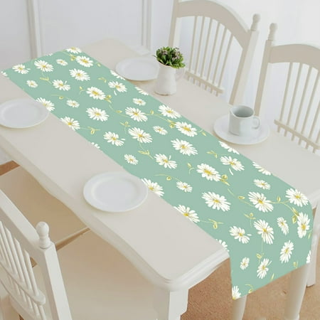 

ABPHQTO Pretty Daisy Table Runner Placemat Tablecloth For Home Decor 16x72 Inch