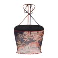 thumbnail image 3 of LMLYSoH Ladies Summer Sexy Midriff-baring Camisole, Floral Printing Stringy Selvedge Hem Hanging Neck Sleeveless Mesh Tops, 3 of 8