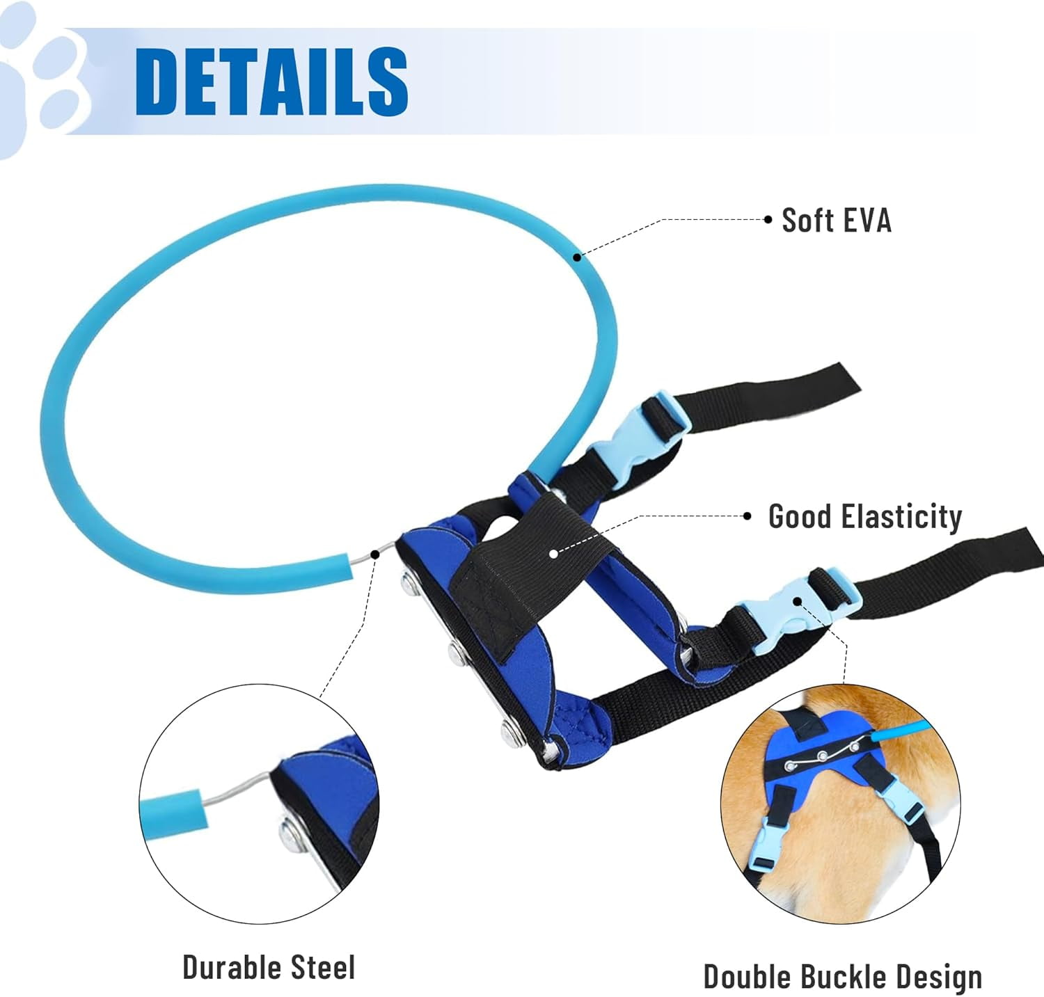 Blind Dog Halo Harness - Protective & Guiding Collar for Blind Dogs, Confidence Building Accessory, Extra Small