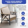 thumbnail image 6 of ModFusion 4-Piece Outdoor Indoor Patio Wicker Furniture Set, All-Weather Rattan Chair and Loveseat with Wood Armrests, Light Brown and Beige, 6 of 10