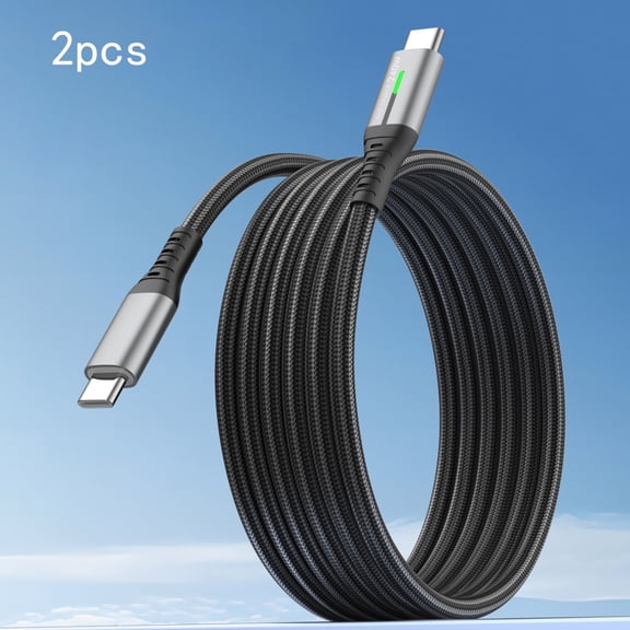 GJX Usb C to Usb C Cable,(6.6Ft,2-Pack) 100W Usb C to C Fast Charging Cord,Braided Type C Charger Cable for Iphone 16 Pro Max 15 Plus Samsung Galaxy S24 S21 S10 Note 10 Macbook Ipad Etc.