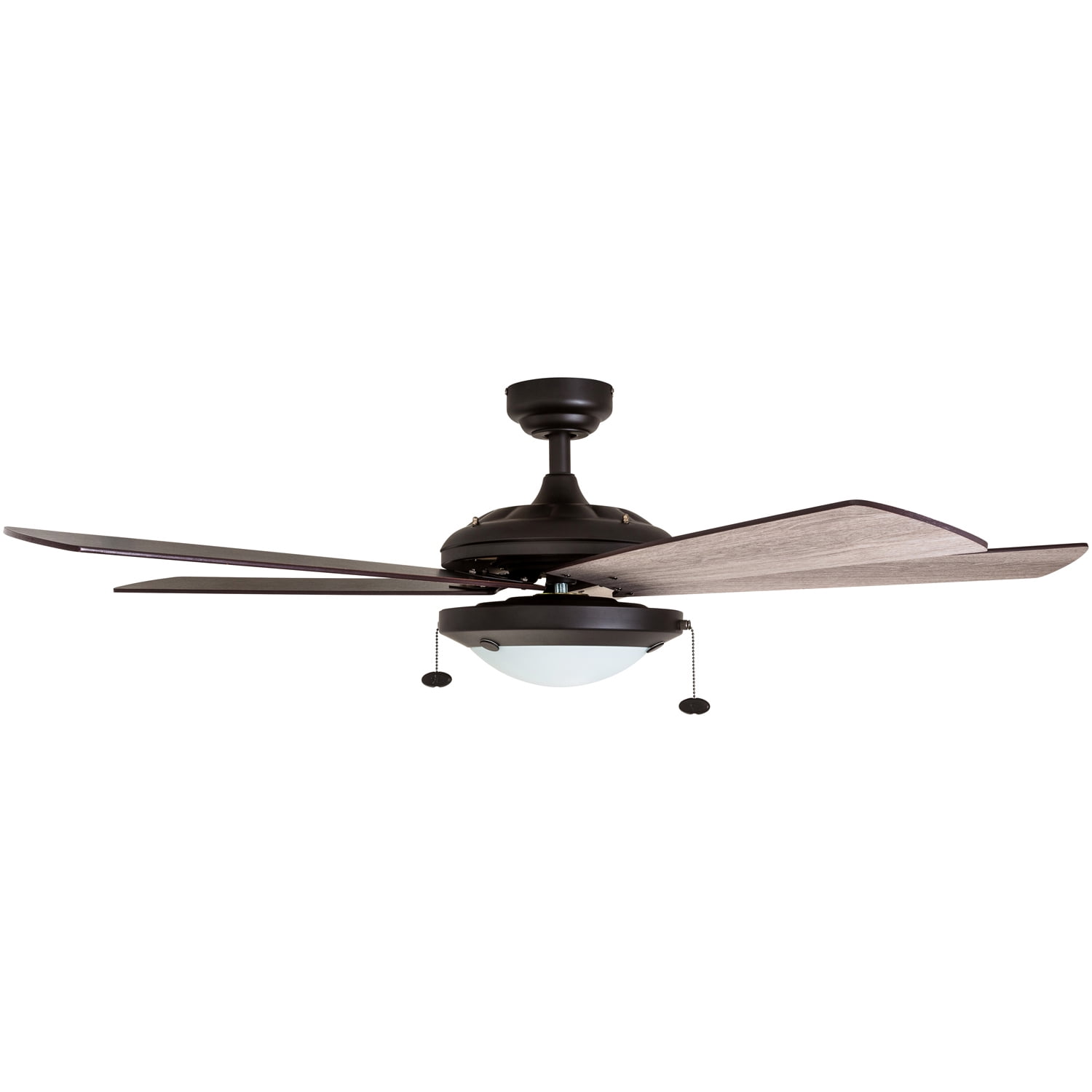 Prominence Home Bolivar 52" Bronze Ceiling Fan with 5 Blades, Integrated LED Light Kit, Pull Chains & Reverse Airflow