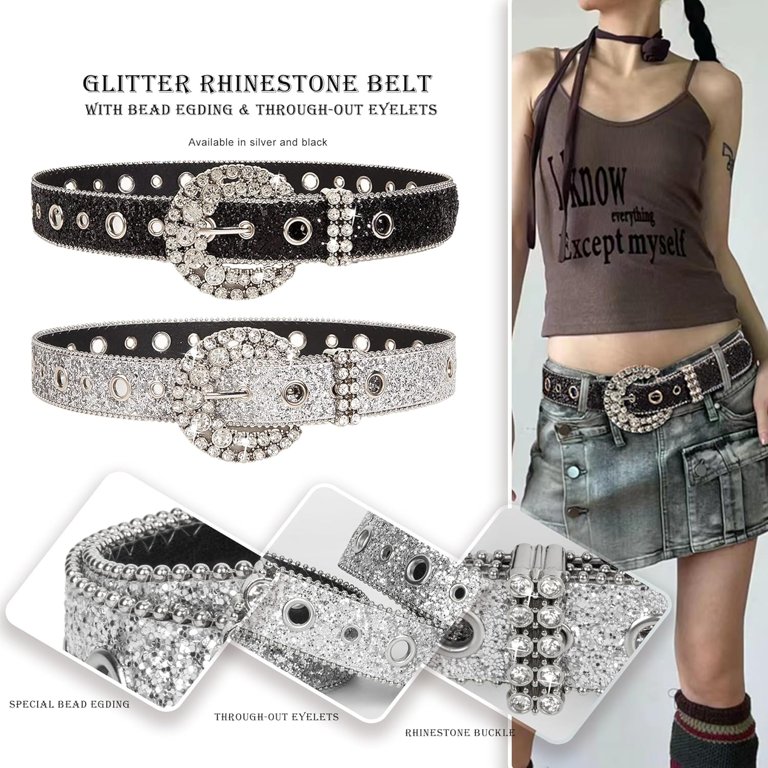 Women Rhinestone Western PU
Leather Belt Cowgirl Bling Studded
Waist Belt Women Western Rhinestone Belt Cowgirl Studded Bling PU  main image 4