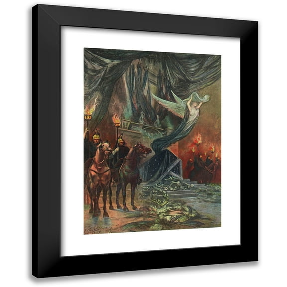 Georges Jules Victor Clairin 11x14 Black Modern Framed Museum Art Print Titled - The Funeral Vigil (1885)