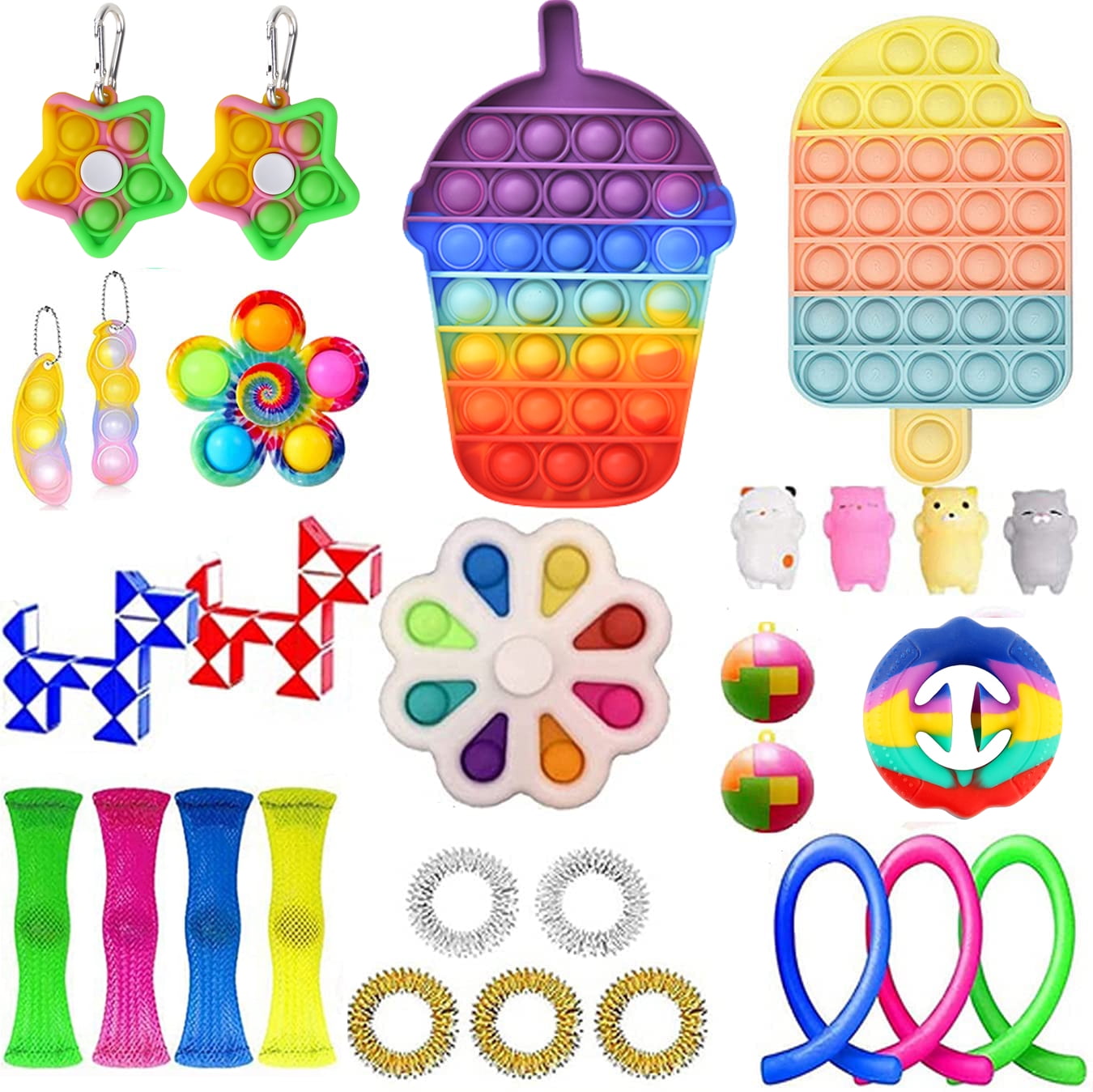 Fidget Toys Set Alpaca Sensory Bubble 2-8pcs/set Popet Games ADHD Stress Relief 