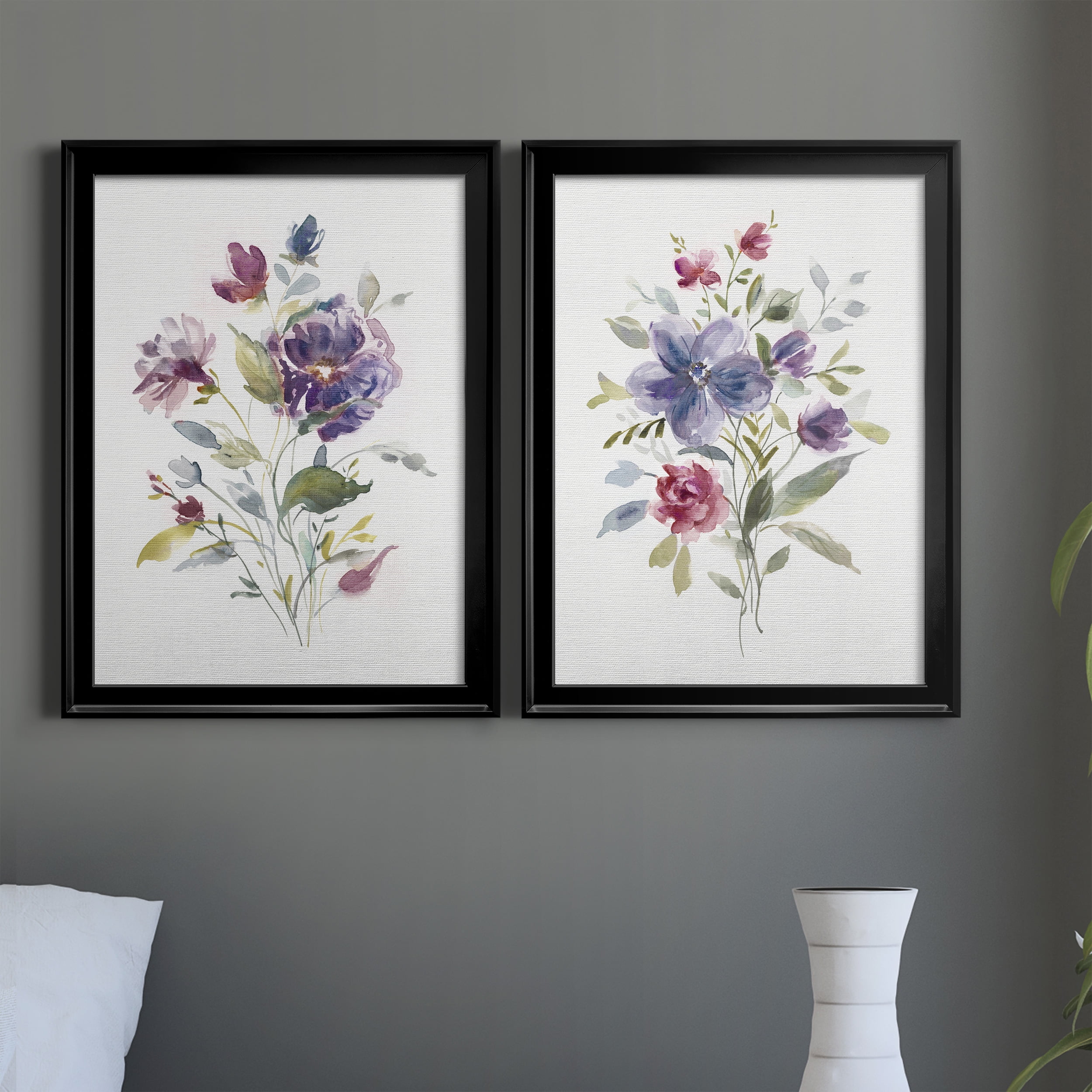 2 Piece Set Color Variety I Premium Framed Canvas - Ready to Hang - 22.5 x 30.5 Each - Black Frame