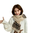 thumbnail image 3 of Women's Isle Wool Knitted Scarf Artistic High End Warm Cold Weather Neck Wrap, 3 of 5