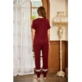 thumbnail image 6 of Ekouaer Womens Pajamas Set 2 Piece Lounge Pj Set Short Sleeve Sleepwear Tops with Joggers Pants Loungewear Print Nightwear, 6 of 7
