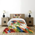 thumbnail image 4 of Ambesonne Art Quilted Bedspread Set 2 Pcs, Diagonal Geometric Vibrant, Twin Size, Multicolor, 4 of 5