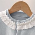 thumbnail image 2 of Jalioing Toddler Girls Sweater Cardigan Cute Lace Patchwork Long Sleeve Crew Neck Button Down Knit Cardigans 0-8 Years, 2 of 9