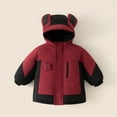 thumbnail image 2 of IVEYRTF Childrens Winter Jacket Boys Girls Warm Thick Hooded Coat Outdoor Waterproof Windproof Faux Fleece Lined Parka Tops Casual Sports Apparel(Red,1-2 Years), 2 of 4