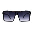thumbnail image 1 of Mens Luxury Mod Rimless Block Lens Shield Oversize Sunglasses Black Smoke, 1 of 5