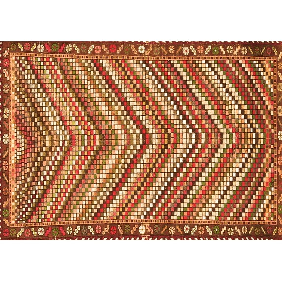 Ahgly Company Indoor Rectangle Southwestern Orange Country Area Rugs, 2' x 3'