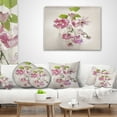 thumbnail image 4 of Designart Vintage Pink Flowers - Floral Painting Throw Pillow - 16x16, 4 of 5