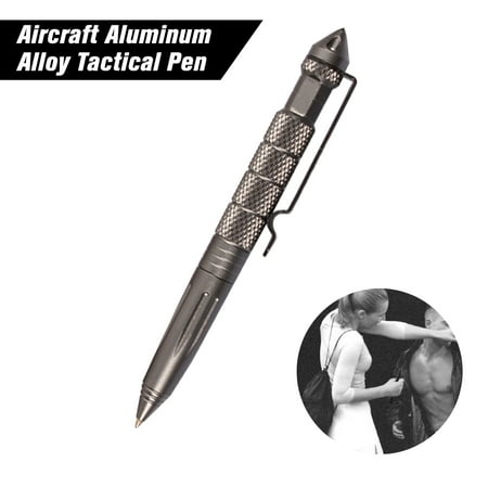 B2 Tactical Pen Self Defense from Badass EDC Tool Weapon Aircraft Aluminum Glass Breaker (Diamond-shaped Attack Head) + Ballpoint Pen + 1 Ink Cartridge + Gift Boxed