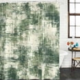 thumbnail image 2 of Dark Green Shower Curtain, 72" x 84", Modern Abstract Gradient Green Geometric Texture Waterproof Bathroom Curtain Washable Shower Curtain Set with 12 Hooks, 2 of 9