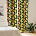 thumbnail image 2 of Ambesonne Fruit Window Curtains, Hand Drawn Oranges and Lemons, Each 28" W x 95" L, Dark Teal Multicolor, 2 of 4