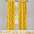 thumbnail image 4 of Ambesonne Butterfly Window Curtains, Floral Winged Animals, Each 28" W x 95" L, Earth Yellow Burnt Orange, 4 of 4