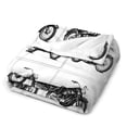 thumbnail image 3 of Black And White Motorcycle Super Soft Blanket Flannel Throw Blanket Flannel Microfiber Blankets for Couch Bed Sofa Fluffy and Warm 50"x60", 3 of 9