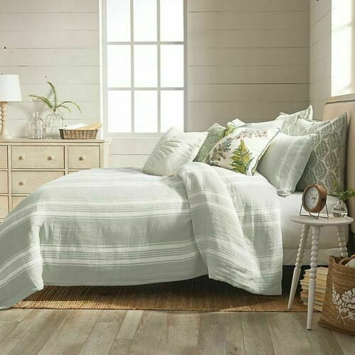 Home Sage Stripe Full/Queen Comforter 