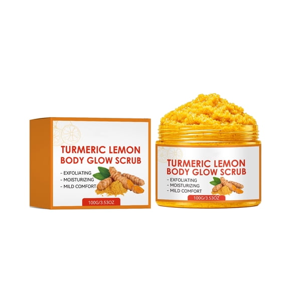 Turmeric Lemon Body Scrub, Brightening Exfoliating Body Care For Daily Shower, 3.5 Oz