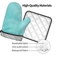 thumbnail image 4 of KLL Blue And Turquoise Pattern Oven Mitts and Pot Holders 2pcs Sets for Kitchen, Oven Mitt Heat Resistant 536°F, Oven Gloves for Kitchen,Cooking and Baking, 4 of 7
