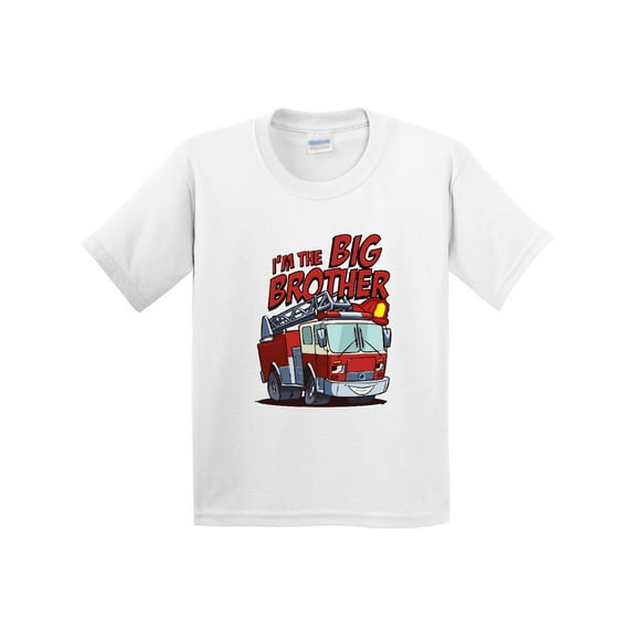Inktastic Big Brother Fire Truck Youth T-Shirt