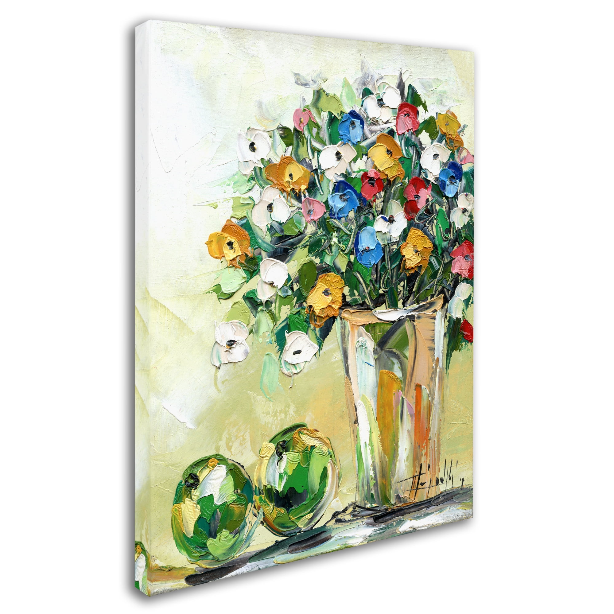 Trademark Fine Art "Spring Flowers in a Vase 5" Canvas Art by Hai Odelia