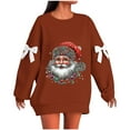 thumbnail image 3 of Horkkom Christmas Sweaters for Women Funny Santa Claus Graphic Sweatshirts Holiday Party Christmas Sweatshirts S, 3 of 6