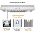 thumbnail image 2 of Awoco RH-R06-42 Awoco RH-R06-42 42'W Ducted Under Cabinet 4 Speeds Rectangular Vent Stainless Steel Range Hood, 2 of 5