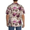 thumbnail image 7 of Goofa Rose Flowers Printed Men's Casual Short-sleeved Shirt,Lightweight Breathable Button-down,Summer Casual men's top,Versatile Fashion shirt-Medium, 7 of 7