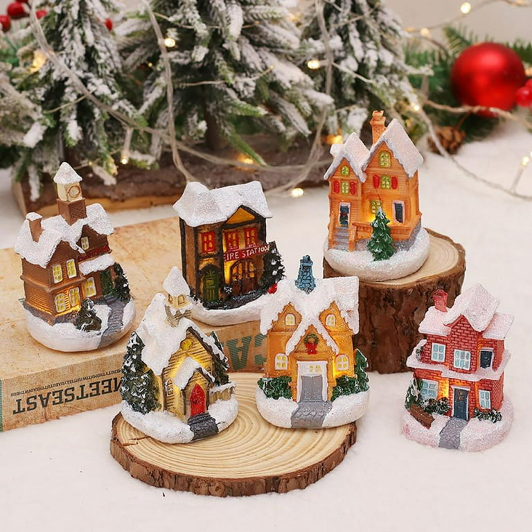 Color Picture of Country Christmas Village Houses