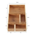 thumbnail image 2 of Lavish Home 5-Compartment Modular Bamboo Drawer Organizer for Home Storage, 2 of 6