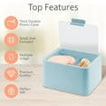 thumbnail image 3 of bathroom Organizer Storage with Lid, with 2 Sections for Cotton Swab Balls, Makeup Sponge, Tooth Pick, 14.5*13*8cmblue, 3 of 4