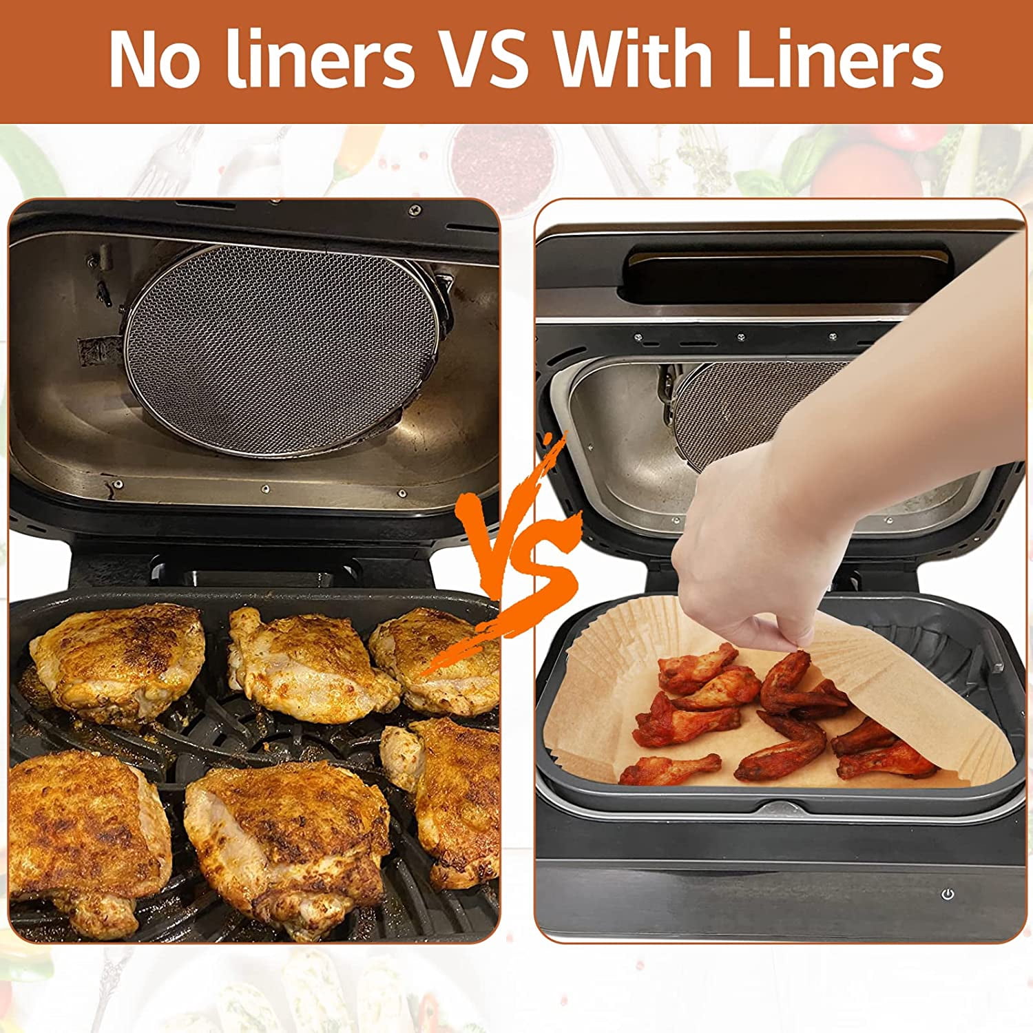 Air Fryer Liners,125PCS Air Fryer Liner Disposable Paper Air Fryer Parchment Paper Liners Rectangular Air Fryer Accessories Baking Paper