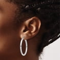 thumbnail image 3 of Sterling Silver Rhodium-Plated 3mm Round Hoop Earrings (36 X 34) Made In Mexico qe810, 3 of 5