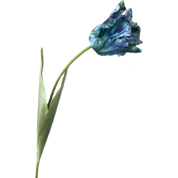 Nvzi 3 flores artificiales de tacto real, vívidas y decorativas, tulipanes en 3D, para el hogar, flores artificiales de simulación, color azul