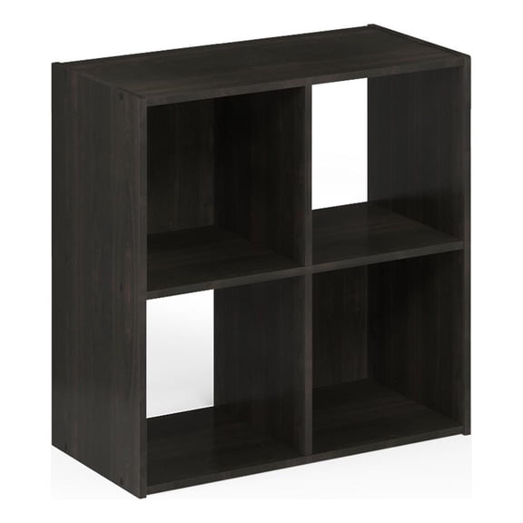 Maklaine Contemporary Cubic Storage Cabinet - 2x2 in Espresso