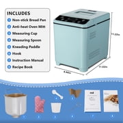 KBS 20-in-1 2LB Bread Maker Machine with 2 Custom Menus,Gluten-Free & 15H Delay Timer, Nonstick Pan, LCD Display, Black
