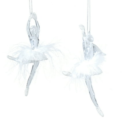 Ballerina Christmas Ornament, Assortment Of 2, Acrylic, Feathers Ballerina Christmas Ornament, Assortment of 2, Acrylic, Feathers - Ballerina Christmas Ornament, Assortment Of 2, Acrylic, Feathers