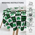 thumbnail image 6 of St Patricks Day Tablecloth Buffalo Plaid Table Runners Shamrock Tablecloth Green Round Tablecloth 60 Inch Washable Table Cover Reused Farmhouse Tablecloth Holiday Dinner Party Dining Room Table Decor, 6 of 6