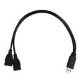 thumbnail image 1 of USB 2.0 A Male To 2 Dual USB Female Jack Y Splitter Hub Power Cord Adapter Cable, 1 of 7