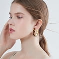 thumbnail image 2 of Leopard Print Large Hoop Earrings for Women 14K Gold Plated Chunky Big Huggie Hoops 50mm Circle Round Statement Earrings Studs Fashion Jewelry, 2 of 6