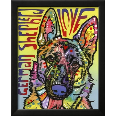 German Shepherd Luv Framed Print Wall Art By Dean Russo German Shepherd Luv Framed Print Wall Art By Dean Russo