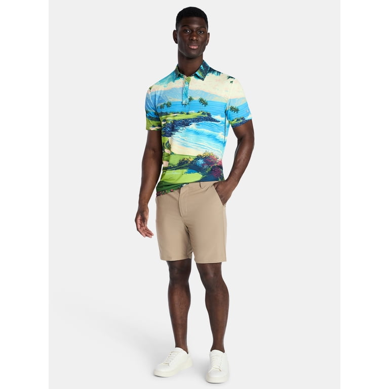 Birdie Bound Men's Flamingo Paradise Print Polo photo 2