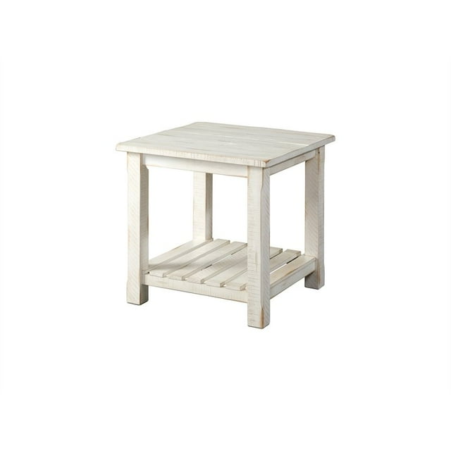 Martin Svensson Barn Door Solid Wood End Table Antique White