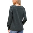 thumbnail image 3 of INSPIRE CHIC Women's Top Long Sleeve V Neck Lightweight Spring Fall Casual Tunic Tops S Green, 3 of 4