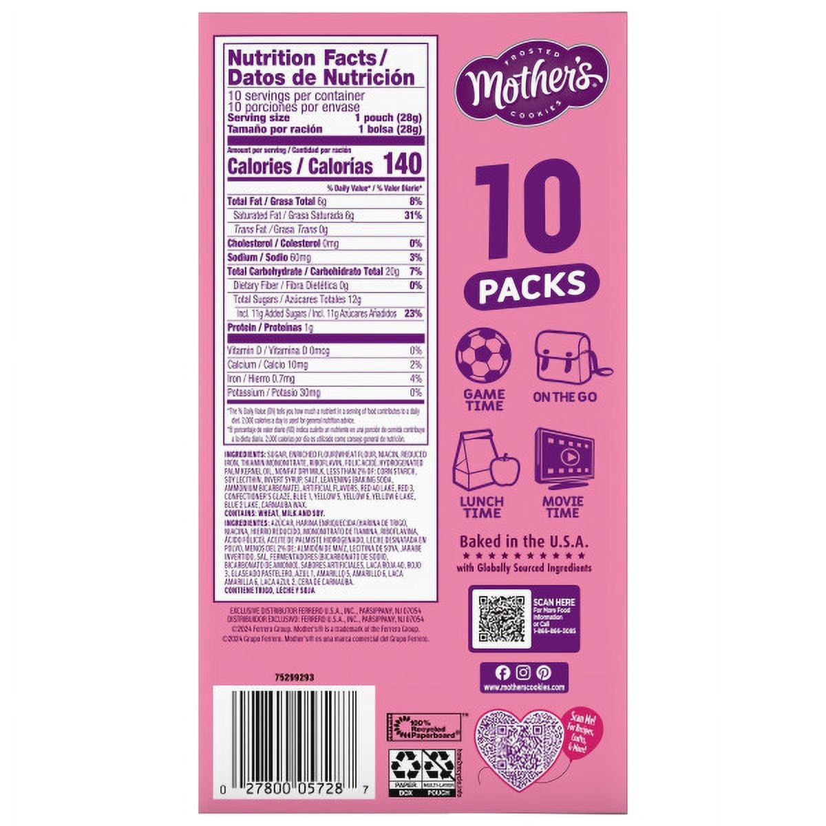 Mother's Original Circus Frosted Animal Cookies Multipack Snacks, 10 Count - pack of 2