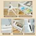 thumbnail image 6 of HiiKaa Tempered Glass Drafting Printing Table with Chair,Art Drawing Table with Adjustable Height Angle,2 Storage Drawers for Home Office,White, 6 of 9