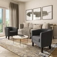 thumbnail image 2 of BELLEZE Accent Arm Club Chair in Linen Fabric - Highland (Gray), 2 of 7
